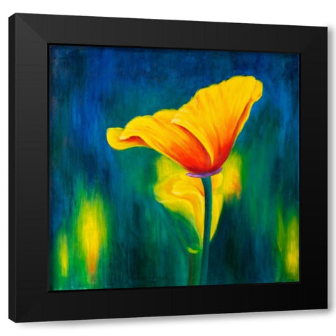 Superb Contrast Flowers Black Modern Wood Framed Art Print with Double Matting by Atelier B Art Studio
