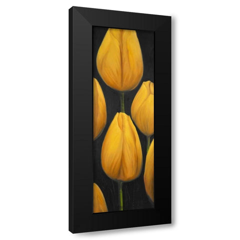 Six Daffodils Flowers Black Modern Wood Framed Art Print with Double Matting by Atelier B Art Studio