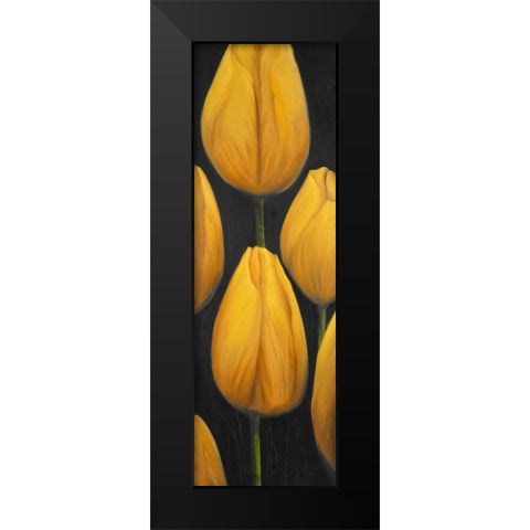 Six Daffodils Flowers Black Modern Wood Framed Art Print by Atelier B Art Studio
