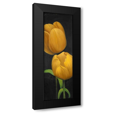Two Daffodils Flowers Black Modern Wood Framed Art Print by Atelier B Art Studio