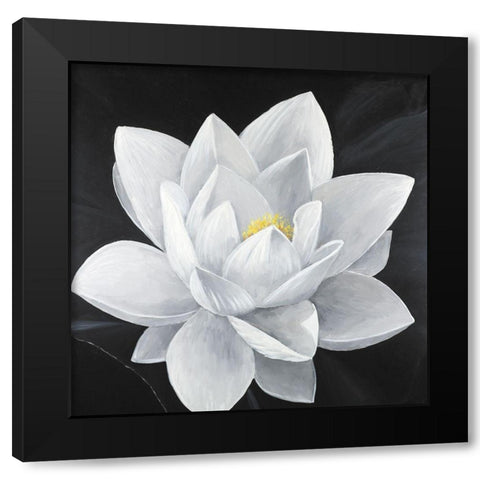 Overhead View of a Lotus Flower Black Modern Wood Framed Art Print by Atelier B Art Studio