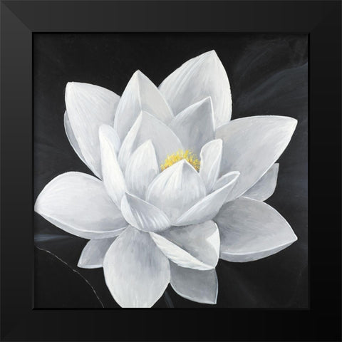 Overhead View of a Lotus Flower Black Modern Wood Framed Art Print by Atelier B Art Studio