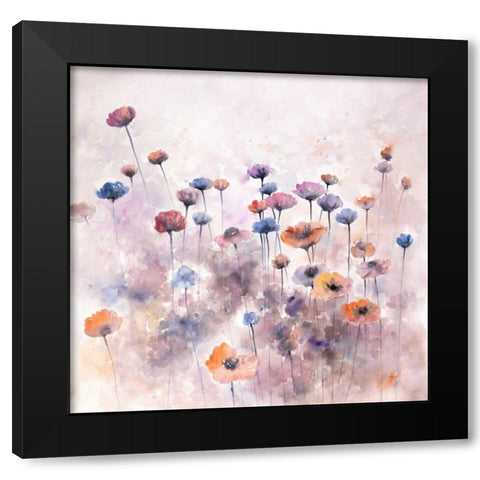 Small Wild Flowers Black Modern Wood Framed Art Print by Atelier B Art Studio