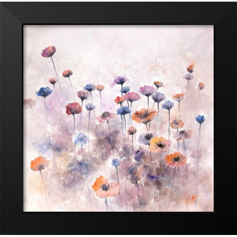 Small Wild Flowers Black Modern Wood Framed Art Print by Atelier B Art Studio