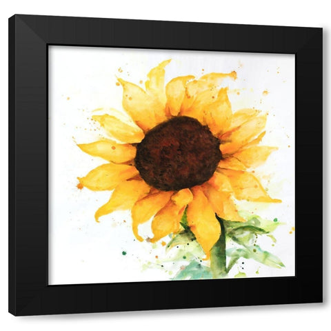 SUNFLOWER Black Modern Wood Framed Art Print with Double Matting by Atelier B Art Studio