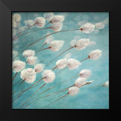 COTTON GRASS PLANTS IN THE WIND Black Modern Wood Framed Art Print by Atelier B Art Studio