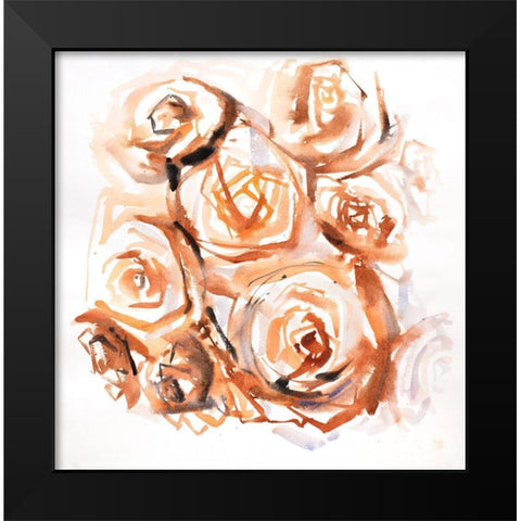 ABSTRACT ROSES WITH SEPIA STYLE Black Modern Wood Framed Art Print by Atelier B Art Studio