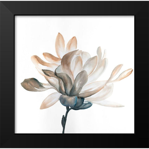 DESATURATED FLOWER WITH BEAUTIFUL PETALS Black Modern Wood Framed Art Print by Atelier B Art Studio