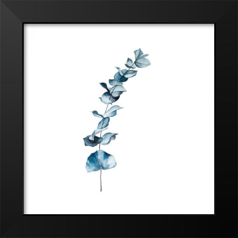 EUCALYPTUS BLUE LEAVES Black Modern Wood Framed Art Print by Atelier B Art Studio