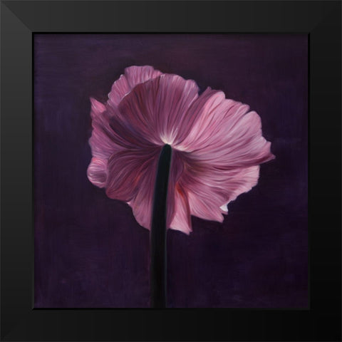 PURPLE FLOWER ON A DARK BACKGROUND Black Modern Wood Framed Art Print by Atelier B Art Studio