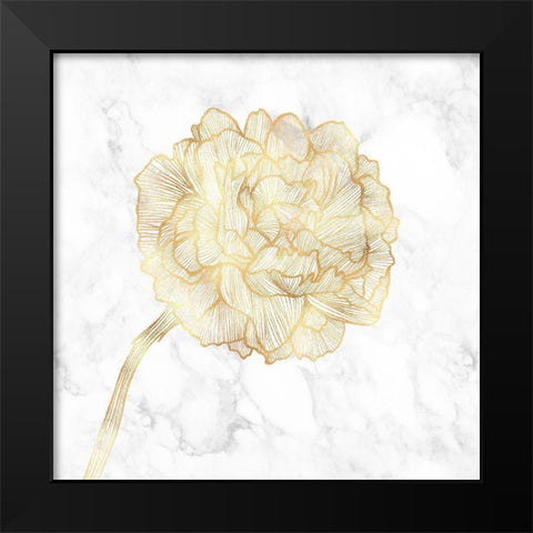 GOLDEN PEONY Black Modern Wood Framed Art Print by Atelier B Art Studio