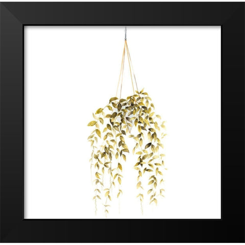 HANGING PLANT Black Modern Wood Framed Art Print by Atelier B Art Studio