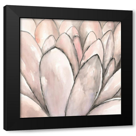BLUSH PINK FLOWER Black Modern Wood Framed Art Print by Atelier B Art Studio