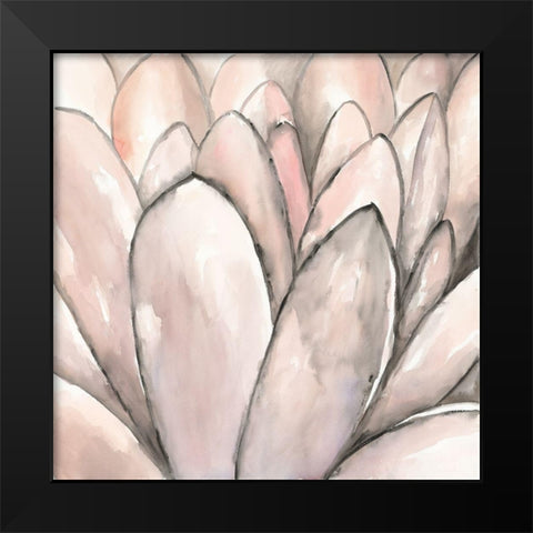 BLUSH PINK FLOWER Black Modern Wood Framed Art Print by Atelier B Art Studio
