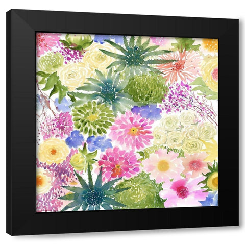 BUNDLE OF EXOTIC FLOWERS Black Modern Wood Framed Art Print by Atelier B Art Studio