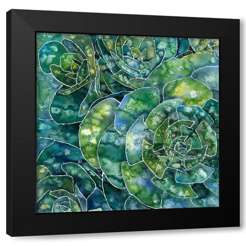 ABSTRACT SUCCULENTS Black Modern Wood Framed Art Print by Atelier B Art Studio