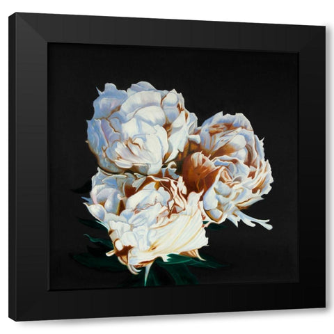 BOUQUET OF SPRING FLOWERS Black Modern Wood Framed Art Print with Double Matting by Atelier B Art Studio