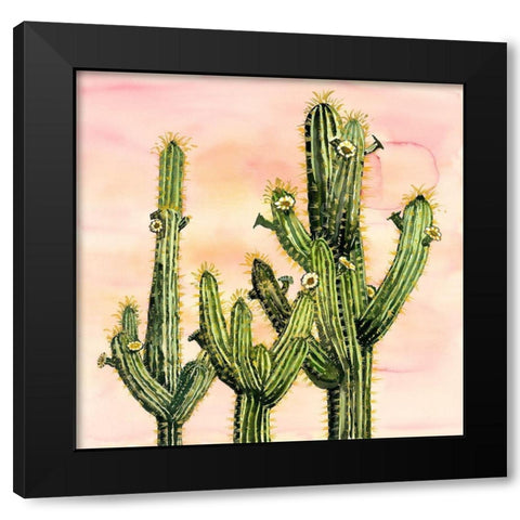 WEBEROCEREUS CACTUS Black Modern Wood Framed Art Print with Double Matting by Atelier B Art Studio