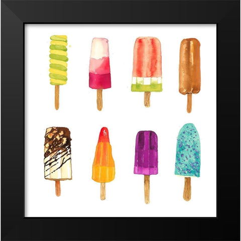 ICED LOLLIPOP Black Modern Wood Framed Art Print by Atelier B Art Studio