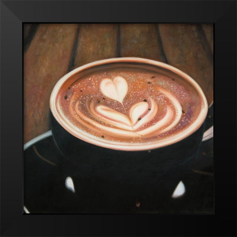 ARTISTIC CAPPUCCINO Black Modern Wood Framed Art Print by Atelier B Art Studio