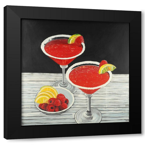 TWO COSMOPOLITAN Black Modern Wood Framed Art Print by Atelier B Art Studio