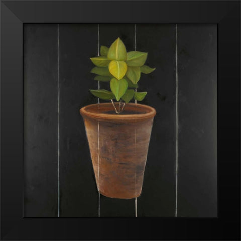 Plant of Bay Leaves Black Modern Wood Framed Art Print by Atelier B Art Studio