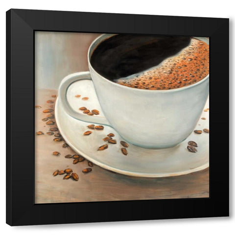 Black Coffee Black Modern Wood Framed Art Print with Double Matting by Atelier B Art Studio