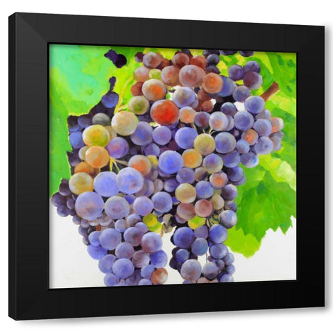 Bunch of Grapes Black Modern Wood Framed Art Print by Atelier B Art Studio