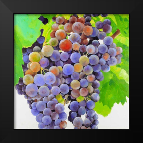 Bunch of Grapes Black Modern Wood Framed Art Print by Atelier B Art Studio