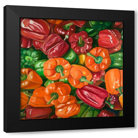A LOT OF PEPPERS Black Modern Wood Framed Art Print with Double Matting by Atelier B Art Studio