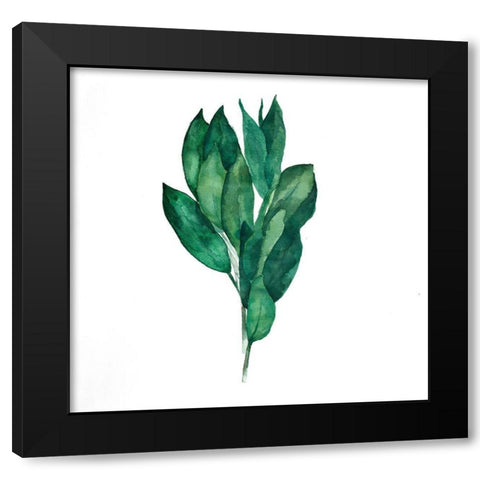 BAY LEAVES BUNDLE Black Modern Wood Framed Art Print with Double Matting by Atelier B Art Studio