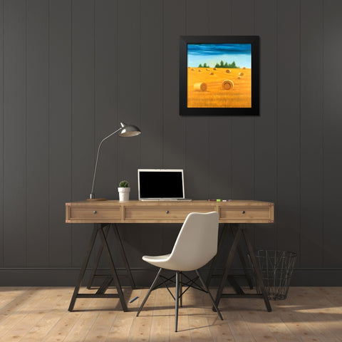 Landscape of the Countryside Black Modern Wood Framed Art Print by Atelier B Art Studio