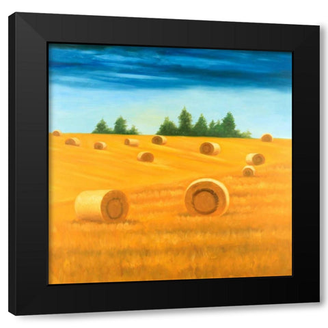 Landscape of the Countryside Black Modern Wood Framed Art Print by Atelier B Art Studio