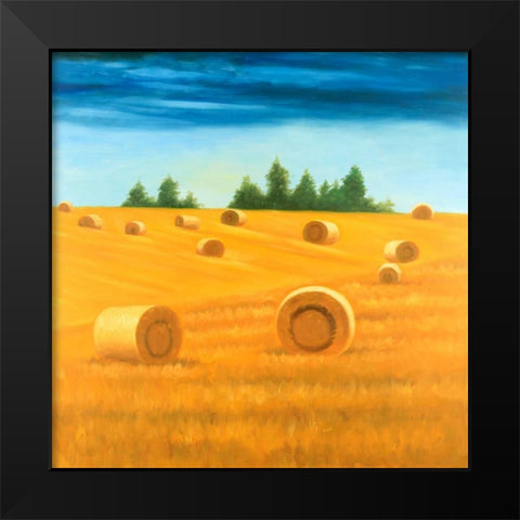 Landscape of the Countryside Black Modern Wood Framed Art Print by Atelier B Art Studio