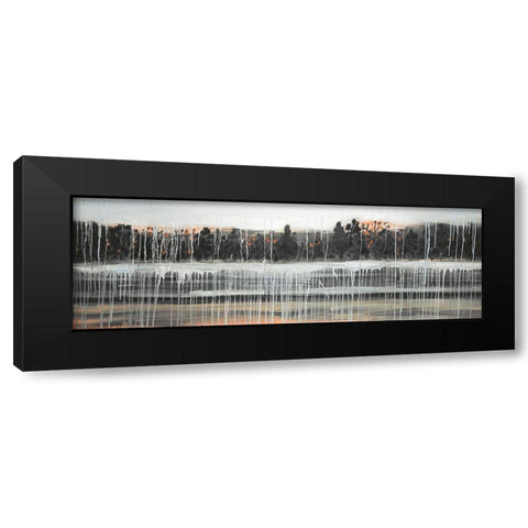 Rainy Fall Landscape with Dark Forest Black Modern Wood Framed Art Print with Double Matting by Atelier B Art Studio