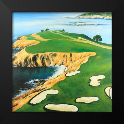 Golf Island Overhead View Black Modern Wood Framed Art Print by Atelier B Art Studio