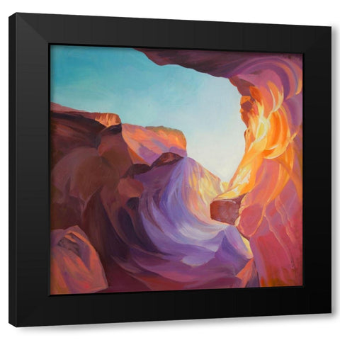 ANTELOPE CANYON Black Modern Wood Framed Art Print with Double Matting by Atelier B Art Studio