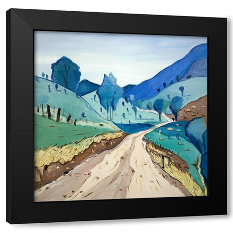 TUSCANY TRAIL Black Modern Wood Framed Art Print with Double Matting by Atelier B Art Studio