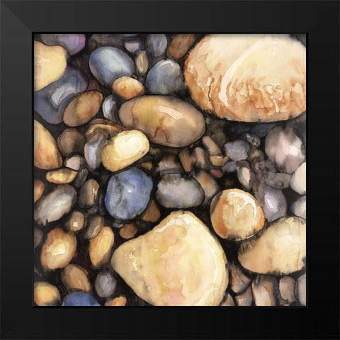 SMALL PEBBLES Black Modern Wood Framed Art Print by Atelier B Art Studio