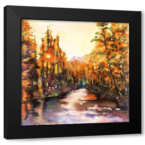 MERCED RIVER  Black Modern Wood Framed Art Print by Atelier B Art Studio