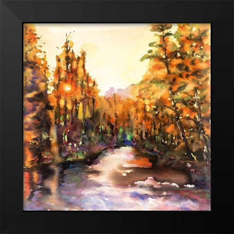 MERCED RIVER  Black Modern Wood Framed Art Print by Atelier B Art Studio