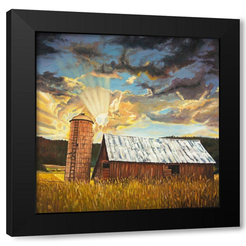HAY BARN Black Modern Wood Framed Art Print with Double Matting by Atelier B Art Studio