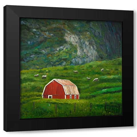 LIFE IN THE COUNTRYSIDE Black Modern Wood Framed Art Print with Double Matting by Atelier B Art Studio