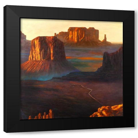 Monument Valley Tribal Park in Colorado Black Modern Wood Framed Art Print with Double Matting by Atelier B Art Studio