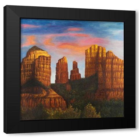Cathedral Rock in Arizona Black Modern Wood Framed Art Print with Double Matting by Atelier B Art Studio
