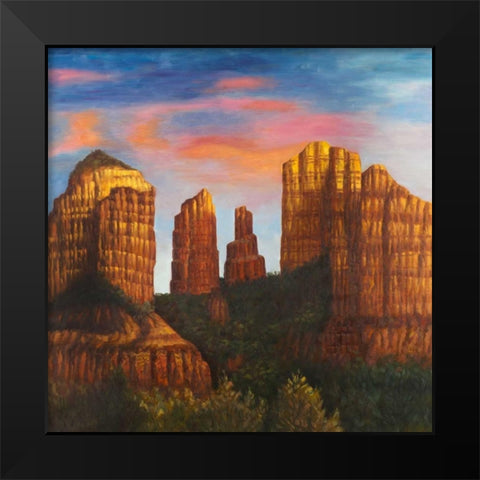 Cathedral Rock in Arizona Black Modern Wood Framed Art Print by Atelier B Art Studio