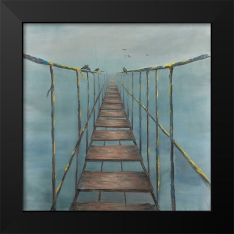 Old and Dangerous Bridge Black Modern Wood Framed Art Print by Atelier B Art Studio