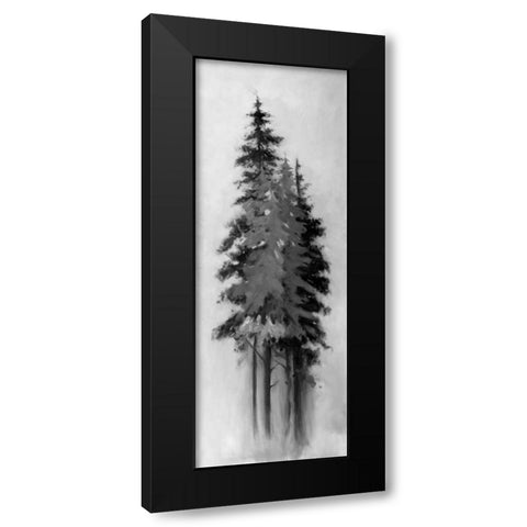 Silhouette of Black and Grey Trees Black Modern Wood Framed Art Print with Double Matting by Atelier B Art Studio