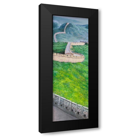 Great Wall of China Black Modern Wood Framed Art Print with Double Matting by Atelier B Art Studio