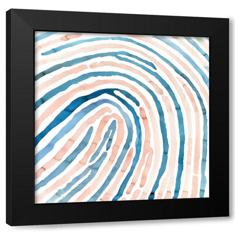 FINGERPRINT Black Modern Wood Framed Art Print with Double Matting by Atelier B Art Studio